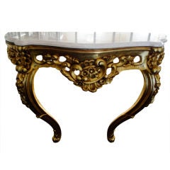 Italian Giltwood Demilune Console Table