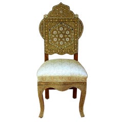 Syrian Inlaid Mother-of-Pearl Dining Chair