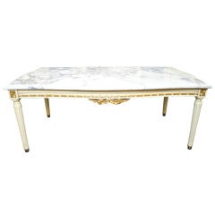 Louis XVI-Style Marble-Topped Occasional Table Louis XVI-Style Marble-Topped Occasional Table
