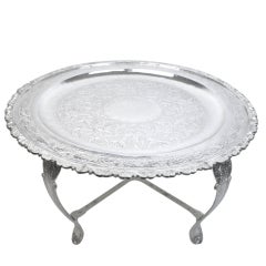 Vintage Moroccan Silver Plated Brass Coffee/Tea Table