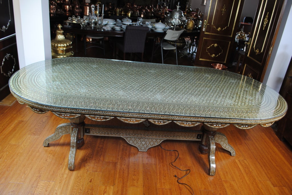 Syrian Inlaid Mother-of-Pearl Dining Table