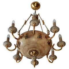 Vintage French Empire-Style Metal Chandelier