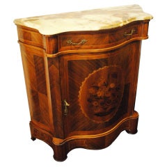 Dutch-Style Inlaid Floral Marquetry Commode