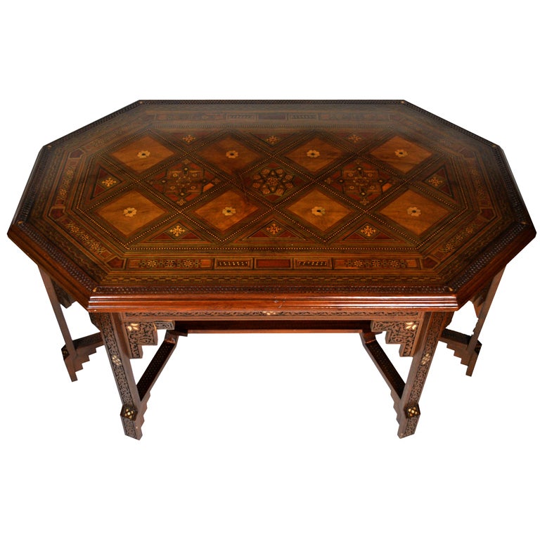 Arabesque Octagonal Shaped Syrian Table For Sale