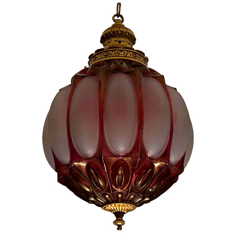 Victorian Balloon-Form Hanging Lantern For Sale