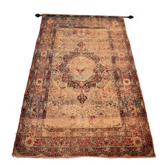 Antique Kerman Persian Rug Wall Hanging