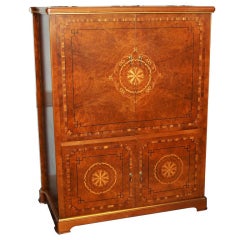Marquetry-Decorated Bar Cabinet