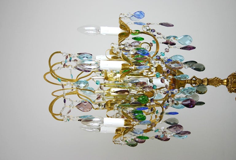 Chandelier-Style Brass Torchiere