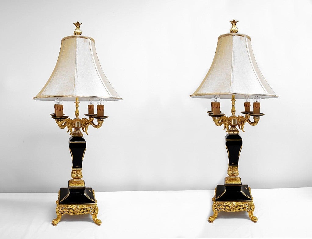 Italian Sevres-Style Table Lamps by A.C.F. Artistiche Ceramiche