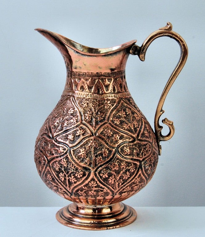 Persian Copper Pitcher In Excellent Condition In Blacksburg, VA