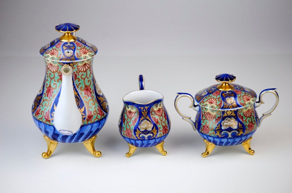 Three-Piece Japanese Tea Set by Fukagawa