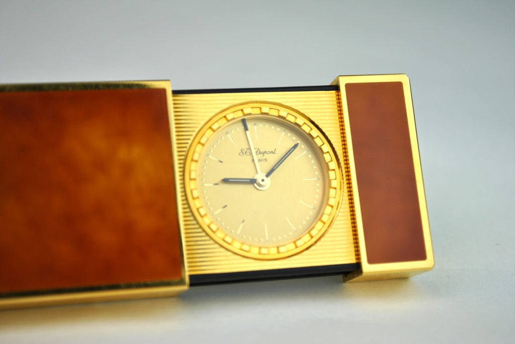 French S.T. Dupont Chinese Lacquered Series, Traveling Alarm Clock For Sale