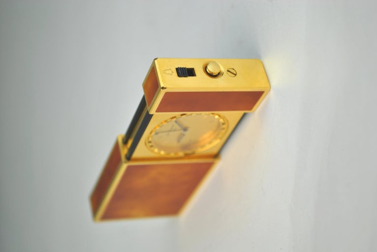 20th Century S.T. Dupont Chinese Lacquered Series, Traveling Alarm Clock For Sale