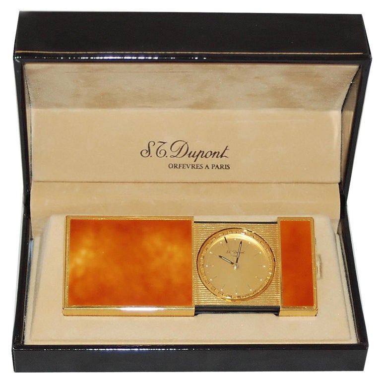 S.T. Dupont Chinese Lacquered Series, Traveling Alarm Clock For Sale