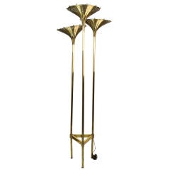 French 3-Light Bronze Torchiere by Bagues Freres