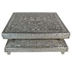 Hourglass-Shaped Silverplated Vanity/Jewelry Box