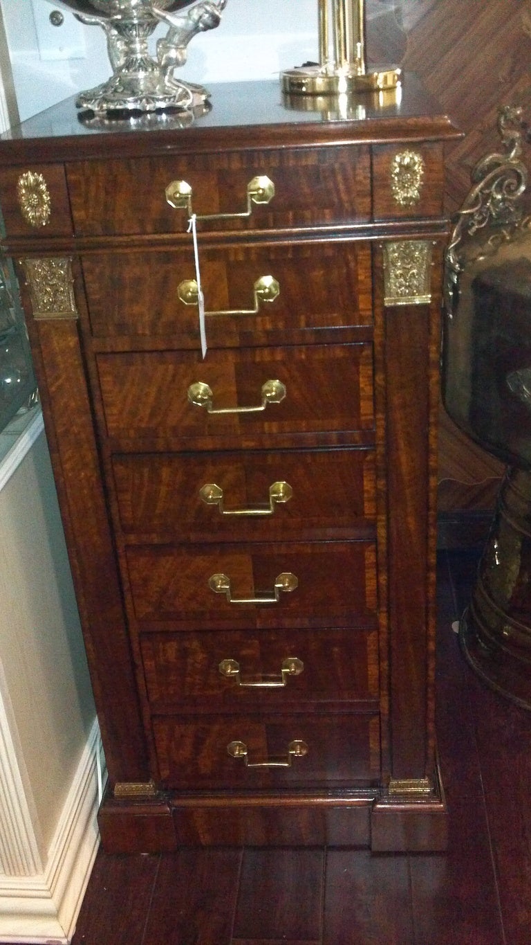 Wood Maitland-Smith 7-Drawer Empire-Style Semainier For Sale