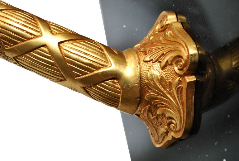 20th Century Large Sculptural Goldplated Bronze Falcon Ensemble For Sale