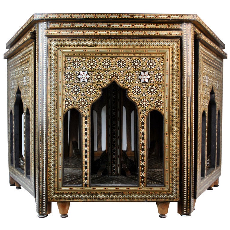 Syrian Mother-of-Pearl Hexagonal Nesting Tables For Sale