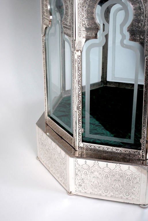 Egyptian Silverplated Dome Display Cabinet