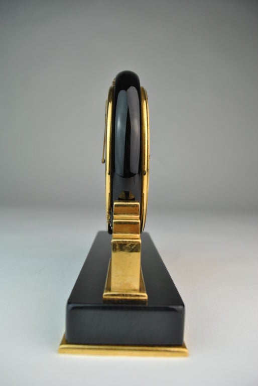 Black Cartier Desk Clock in the Art Deco Style For Sale 1