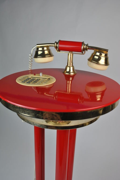 Red Table-Mounted Italian Telephone/Calculator by Sitel