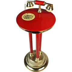 Vintage Red Table-Mounted Italian Telephone/Calculator by Sitel