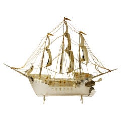 Vintage Silverplated Replica of 18th C Spanish Galleon