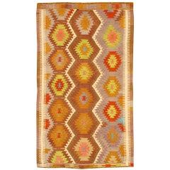 Vintage 1960's Geometric Turkish Kilim Rug