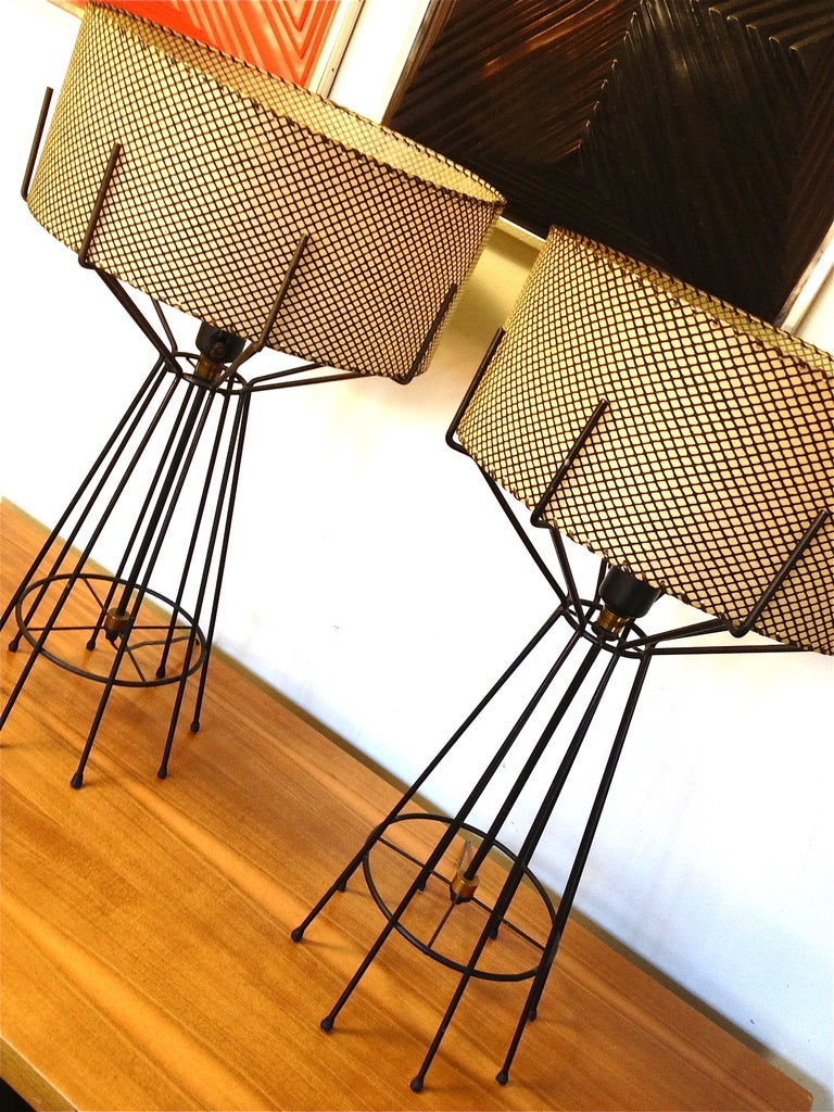 Pair of Iron Table Lamps by Arthur Umanoff  1
