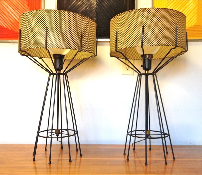 Pair of Iron Table Lamps by Arthur Umanoff  2