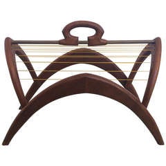 Sculptural Mid-Century Modern Magazine Rack