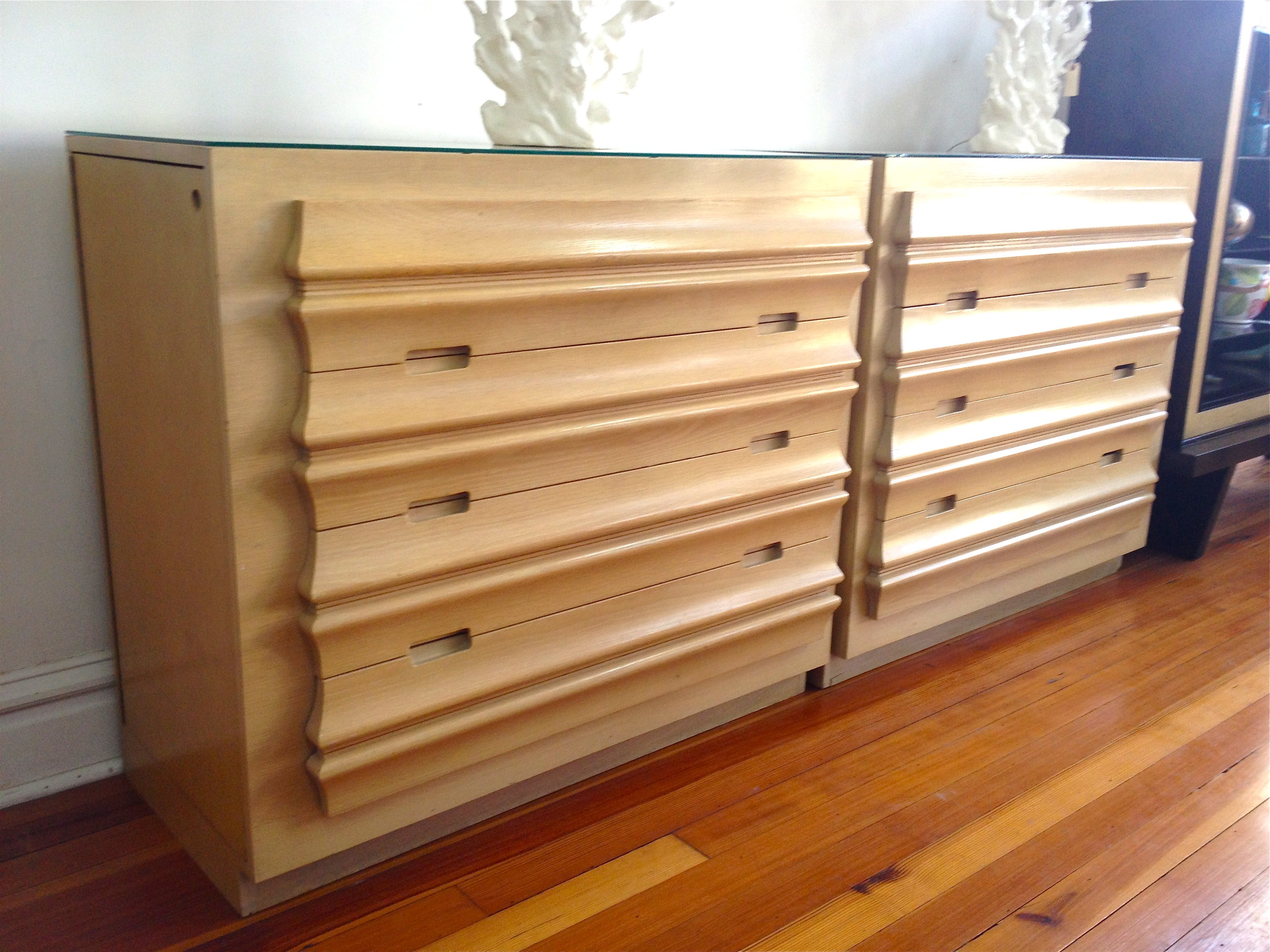 Pair Romweber Chests Large Dressers with Side Compartments