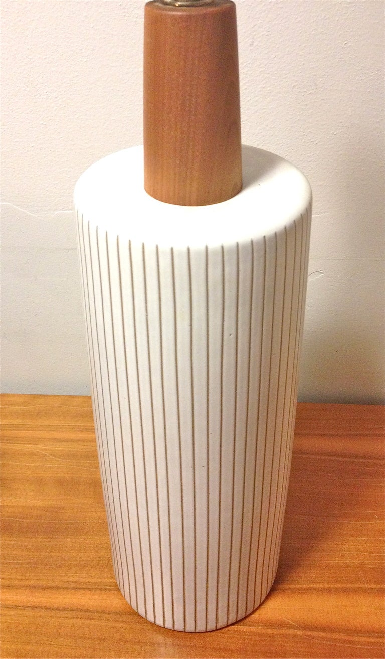 Tall Gordon Martz Striped Ceramic Lamp 2