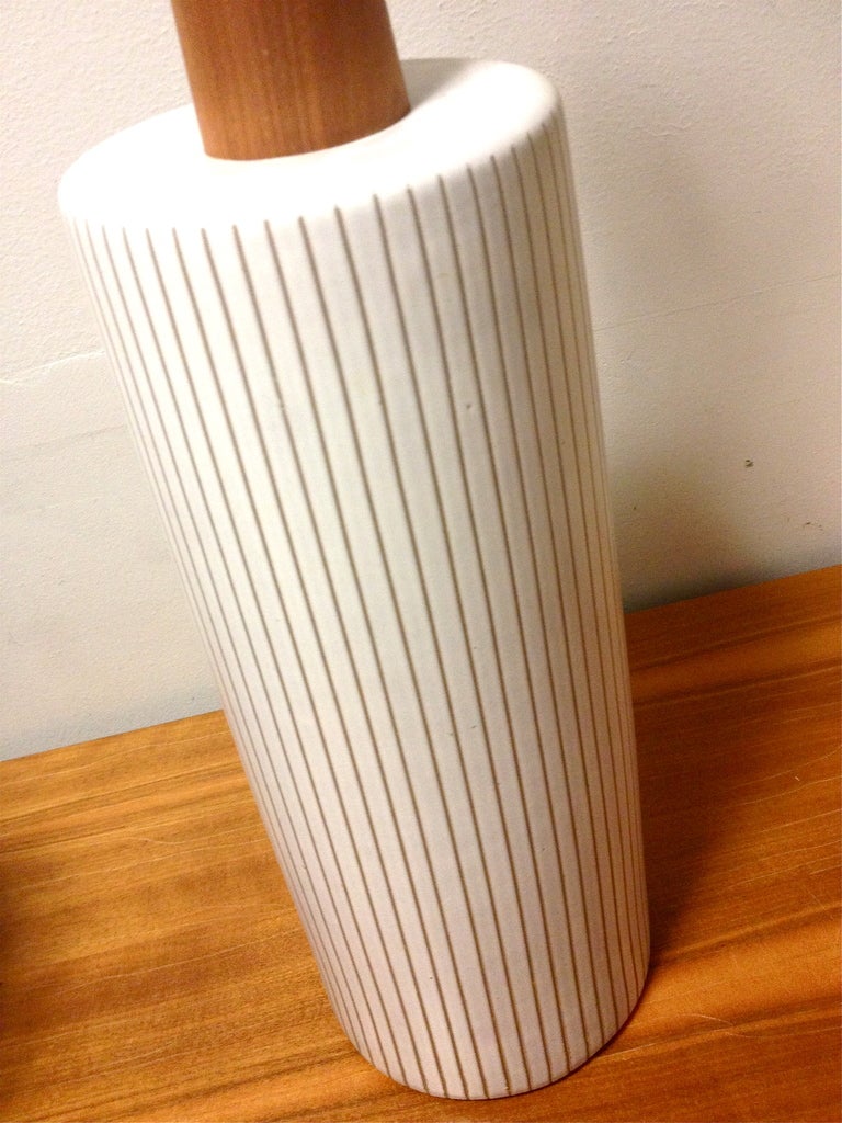 Tall Gordon Martz Striped Ceramic Lamp 3