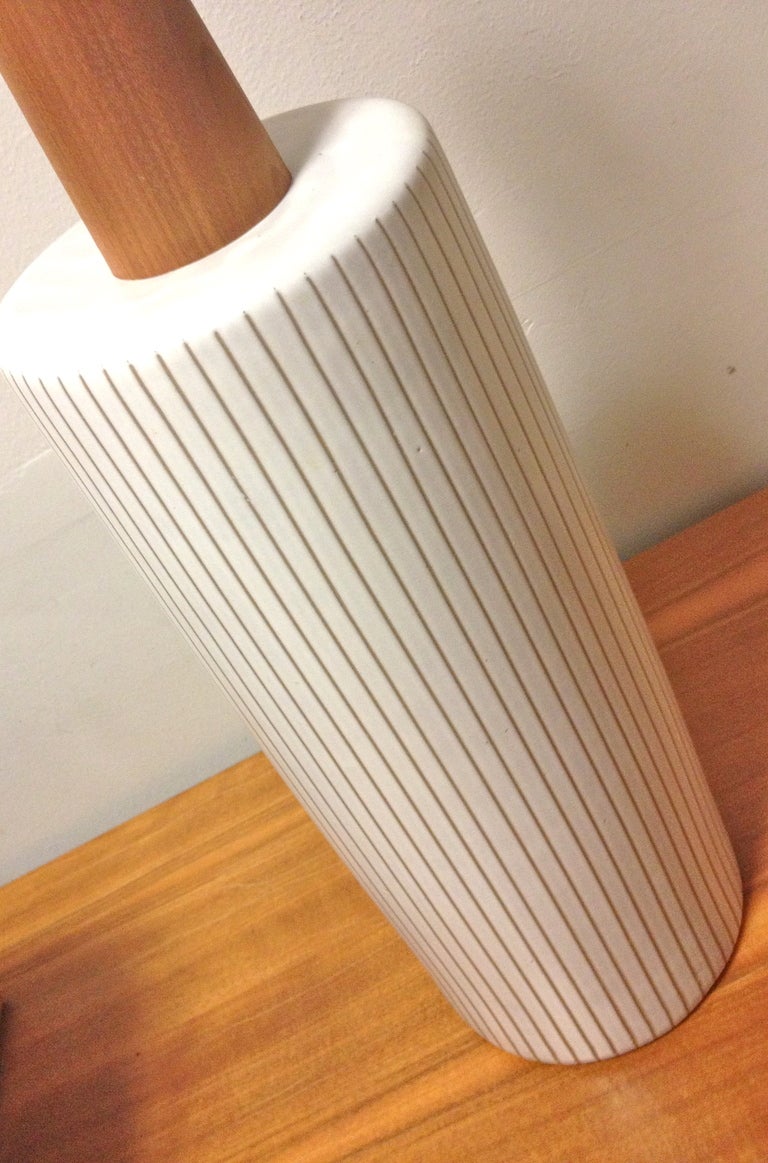 Tall Gordon Martz Striped Ceramic Lamp 4