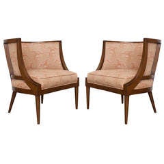 Pair of Barrel Back Lounge Chairs