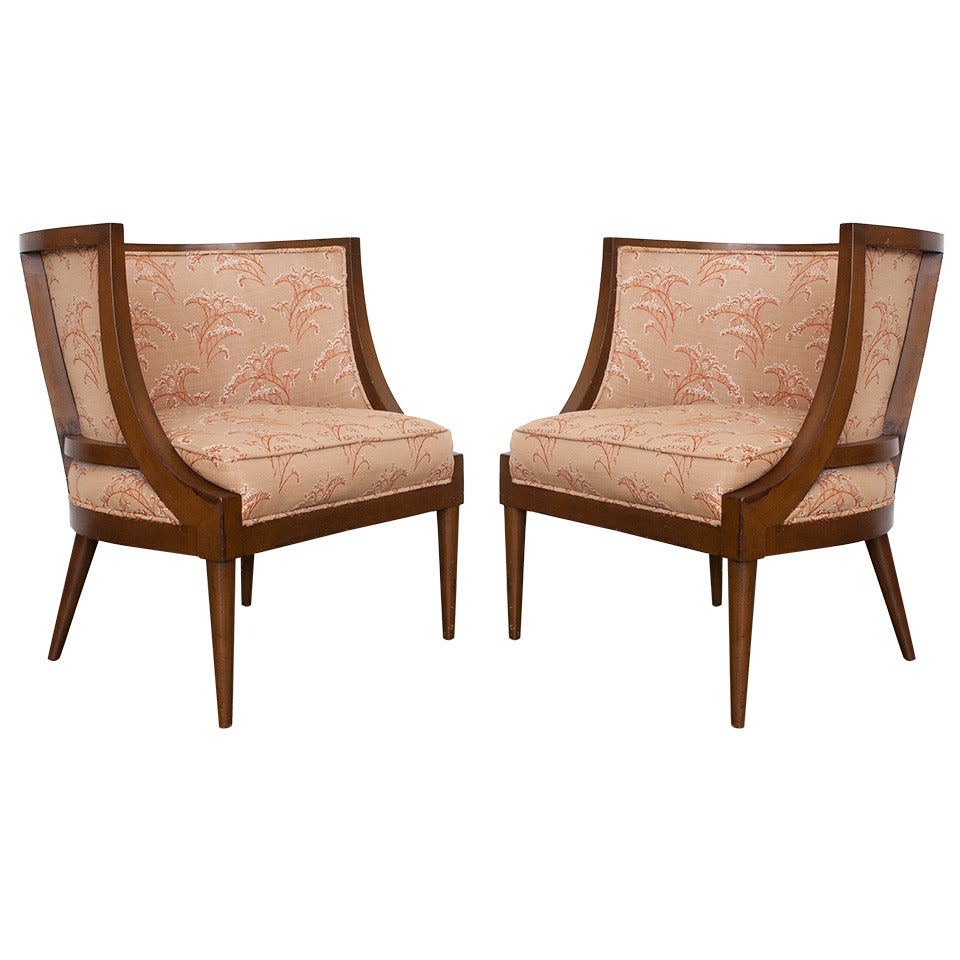 Pair of Barrel Back Lounge Chairs