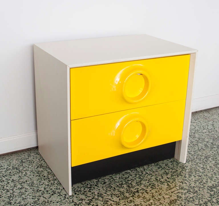 Mid-Century Modern Mid-Century Mod Raymond Loewy Style Yellow Dresser Table and Bed