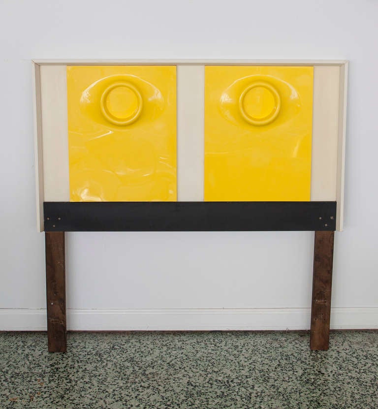 20th Century Mid-Century Mod Raymond Loewy Style Yellow Dresser Table and Bed