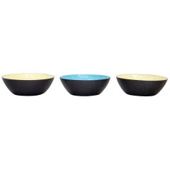 Three Enamel Krenit Bowls by Herbert Krenchel