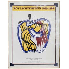 Vintage Signed Roy Lichtenstein Apple Poster for St. Louis Museum of Art