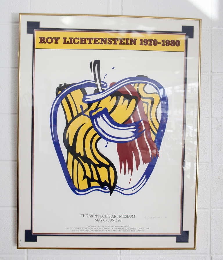1983 Silkscreen in yellow, red, blue and black on wove paper. Sheet 35.1 x 25.6 in. (89 x 64.9 cm). Signed, in pen by artist on recto. Roy Lichtenstein created this poster to promote a 1983 retrospective of his work at the St. Louis Art Museum. This