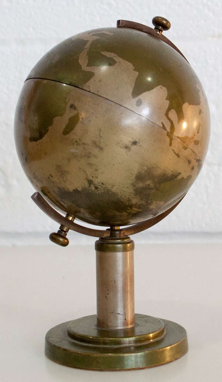 Mid-Century Modern Mid-Century Steel and Brass Globe Cigarette Holder