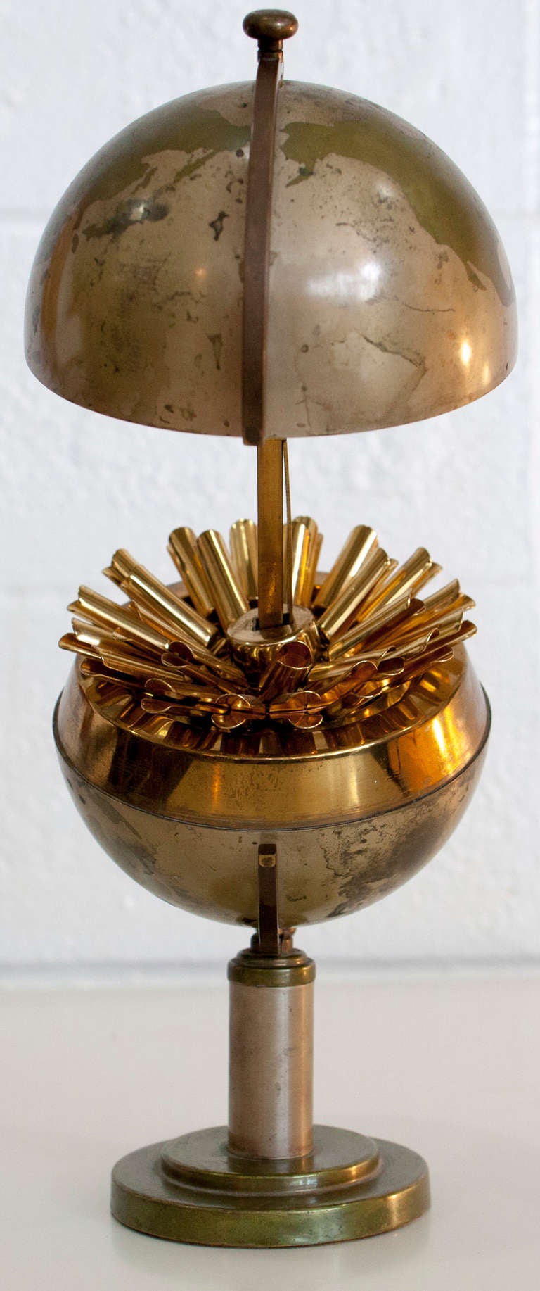 Mid-20th Century Mid-Century Steel and Brass Globe Cigarette Holder