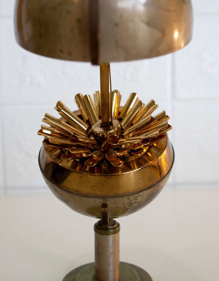 Mid-Century Steel and Brass Globe Cigarette Holder 1