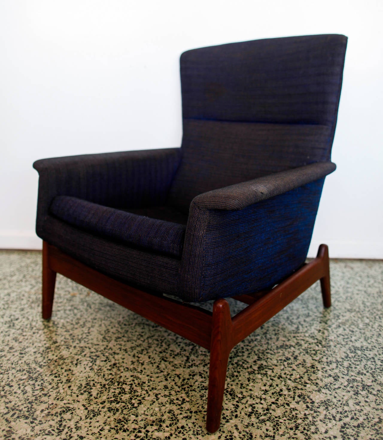 Swedish Rare Reclining Mid-Century Modern Lounge Armchair by Dux
