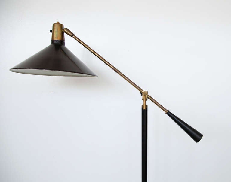 black swing arm floor lamp
