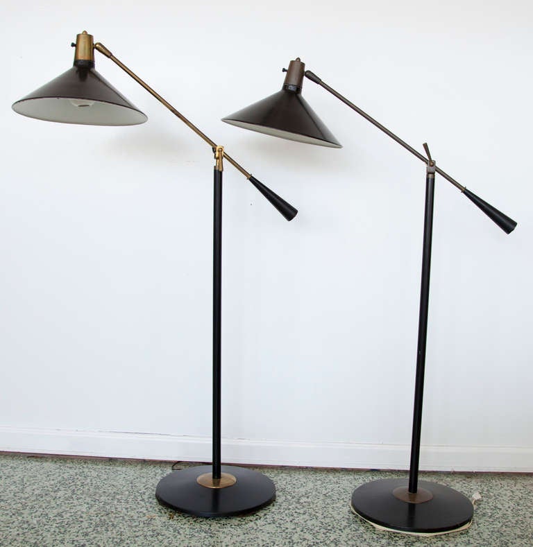 Stilnovo - Lampadaire italien à bras pivotant du milieu du siècle dernier 2