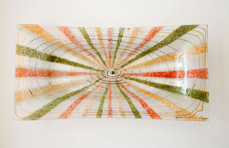 Beautiful midcentury fused art glass by Michael & Frances Higgins.